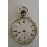 Silver top wind pocket watch