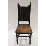 A late 19th century heavily carved dark