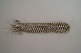 Silver double Albert pocket watch chain,