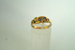 WITHDRAWN A 9 carat gold sapphire and di
