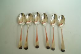 A matched set of six silver teaspoons, f