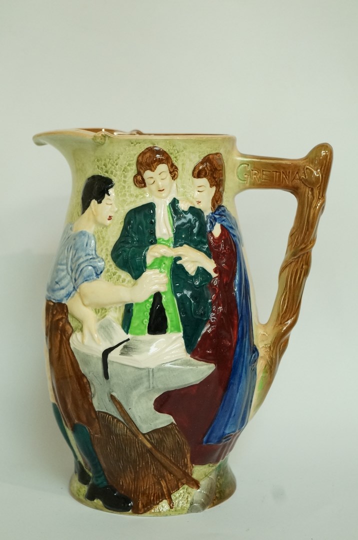 A Burleigh ware jug "The Runaway Marriag