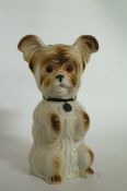 A novelty ceramic dog modelled as a ligh