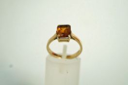 A single stone citrine ring, the yellow