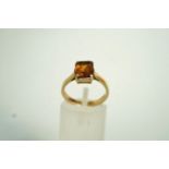 A single stone citrine ring, the yellow