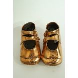 Vintage leather coppered baby shoes