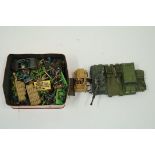 A collection of military toys including