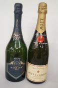 Two 75cl champagne Flagons, including Mo