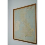A framed Ordnance Survey map of Roman Br