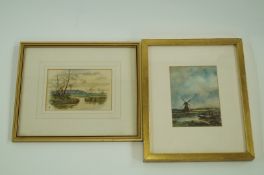 Two Victorian watercolours, one depictin