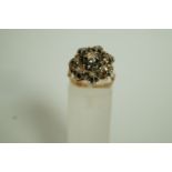 A continental rose diamond cluster ring,