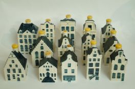 A collection of 14 KLM model houses