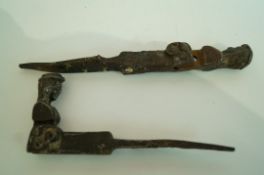 A pair of Victorian metal hinge type fit