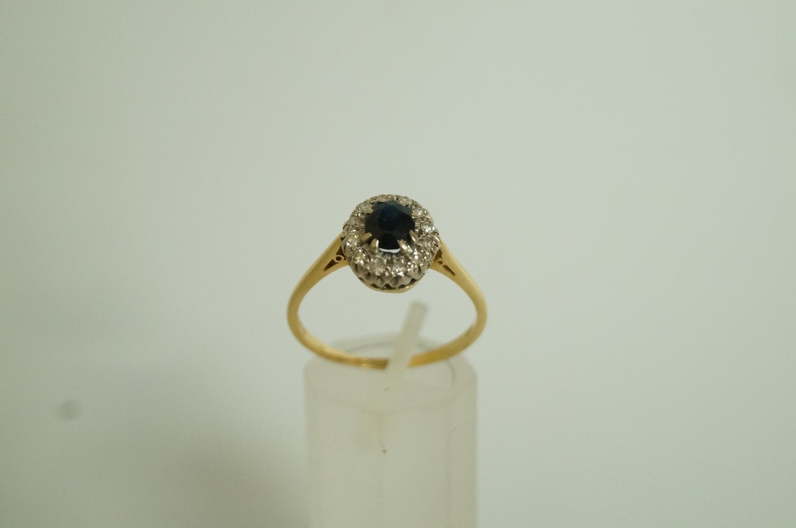 A sapphire and diamond 18 carat gold clu