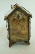 A Victorian glazed watch stand, of house