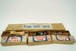 Three boxed Pelham puppets and Pelham pu