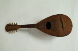 A wooden mandolin