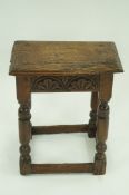 A 17th century and later oak joint stool