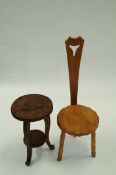 A wooden stick chair and oriental carved