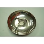 Decorative silver plated bowl with horse