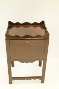 A 19th century tray top wooden commode