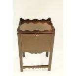 A 19th century tray top wooden commode