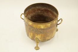 A brass cauldron