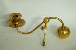 A brass Mulberry candlestick with fabric
