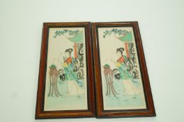 A pair of 20th century oriental painting