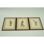 A set of eight framed golfing prints, an