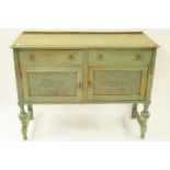 A 20th century oak painted sideboard