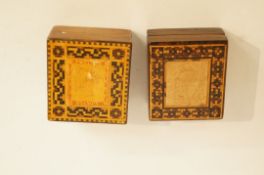 Two small Tunbridge Ware boxes