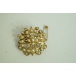 An Edwardian seed pearl pendant brooch,