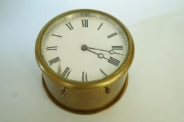 A 20th century brass drum clock