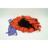A flamenco dancer dress, veil and shawl,