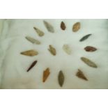 15 Neolithic and bronze age flint arrowh