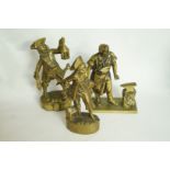 Three brass footmen