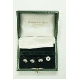 A cased set of four dress studs, in 18ct