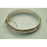 A silver hinged bangle, Birmingham 1966,