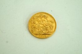 A gold full sovereign 1913