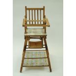 A metamorphic child's high chair