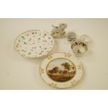 A 19th century Paris porcelain plate painted with a scene of the Chateau at St Garmain, 20.75cm, a