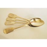 A set of four silver tea spoons, Robert Pringle & Sons, London 1905, monogrammed, 92.4 grams