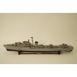 A radio controlled painted fibreglass model of HMS Javelin, L 108cm