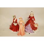 Two Compton and Woodhouse figures to include "Winter", "Christmas Shopping" and a Coalport figure