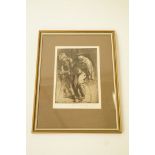 Frank Brangwyn "Beggars" etching signed in pencil lower right, 19.7cm x 14cm