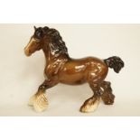 A Beswick figure of a bay shire horse, printed marks in black, H 20cm