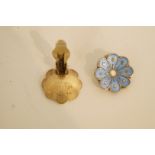 A pair of David-Andersen enamel clip earrings, stamped David-Andersen, Norway, Sterling, 925s, of