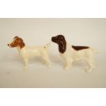 A Beswick figure of a Jack Russell, H 6.5cm, printed marks in black and another of a Spaniel, H