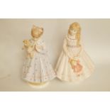 Two Royal Worcester porcelain figures "I Dream" and "I Wish", printed marks in black